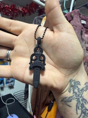Chrome Hearts Black Sword Pendant Necklace (BUDLE DEALS!)